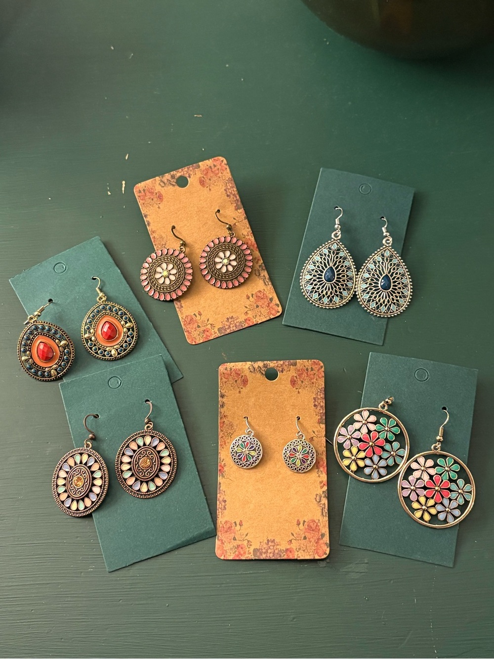 Boho Western Floral Multicolor Drop Earrings - Women Jewelry